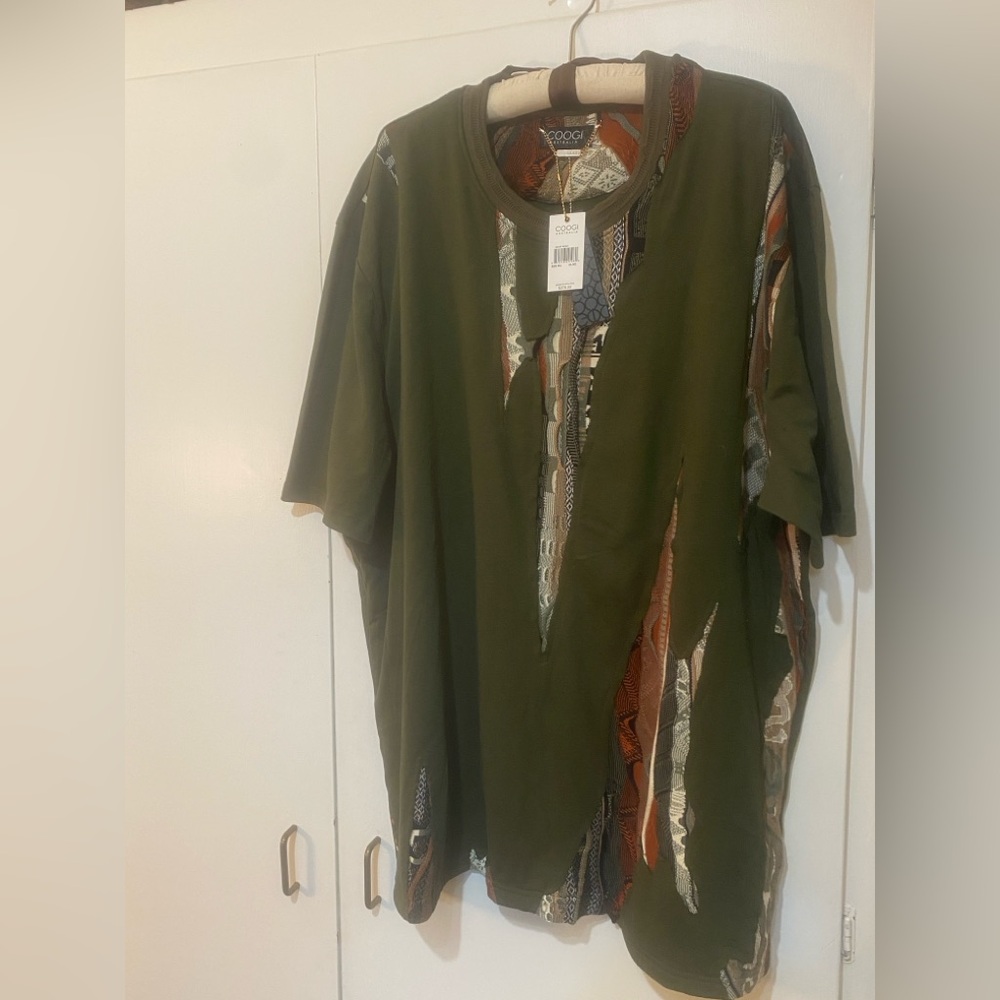 NWTS COOGI 5XL Olive Sweater Pieced T-Shirt